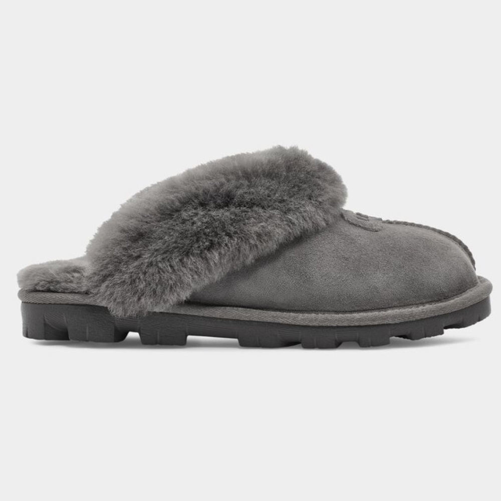 Size 6 UGG Grey Coquette Slipper Suede Slip On Shoe (probably fits a size 7 bett